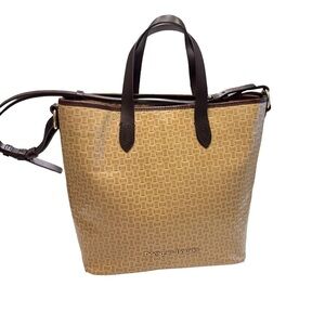 DOONEY & BOURKE Lilliana Beige Weaved Leather Satchel Tote Shoulder Bag